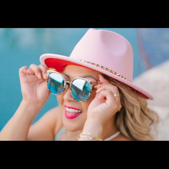 Blush pink fedora hat - Picture 3 of 3